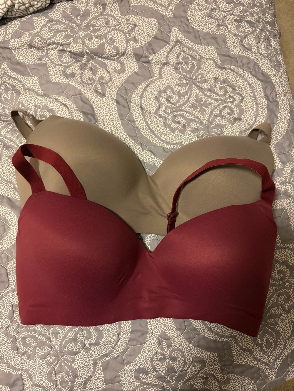 Soma Enbliss Wireless Bra - Burgundy and Taupe